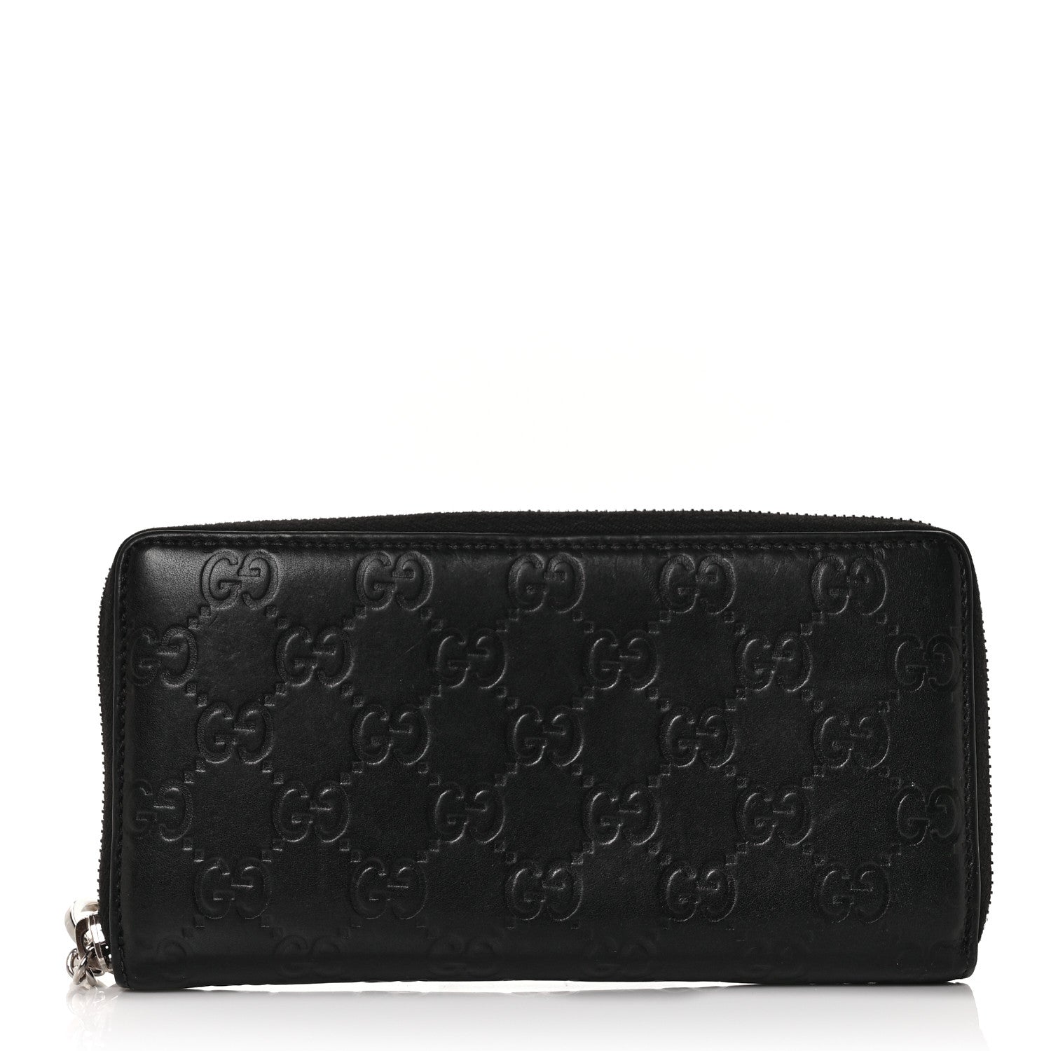 Gucci Guccissima Large Twins Zip Around Wallet Black 1 of 8