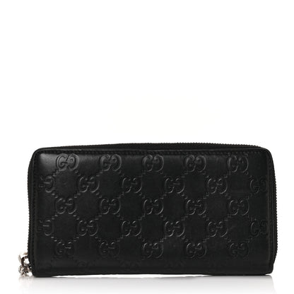 Gucci Guccissima Large Twins Zip Around Wallet Black 1 of 8