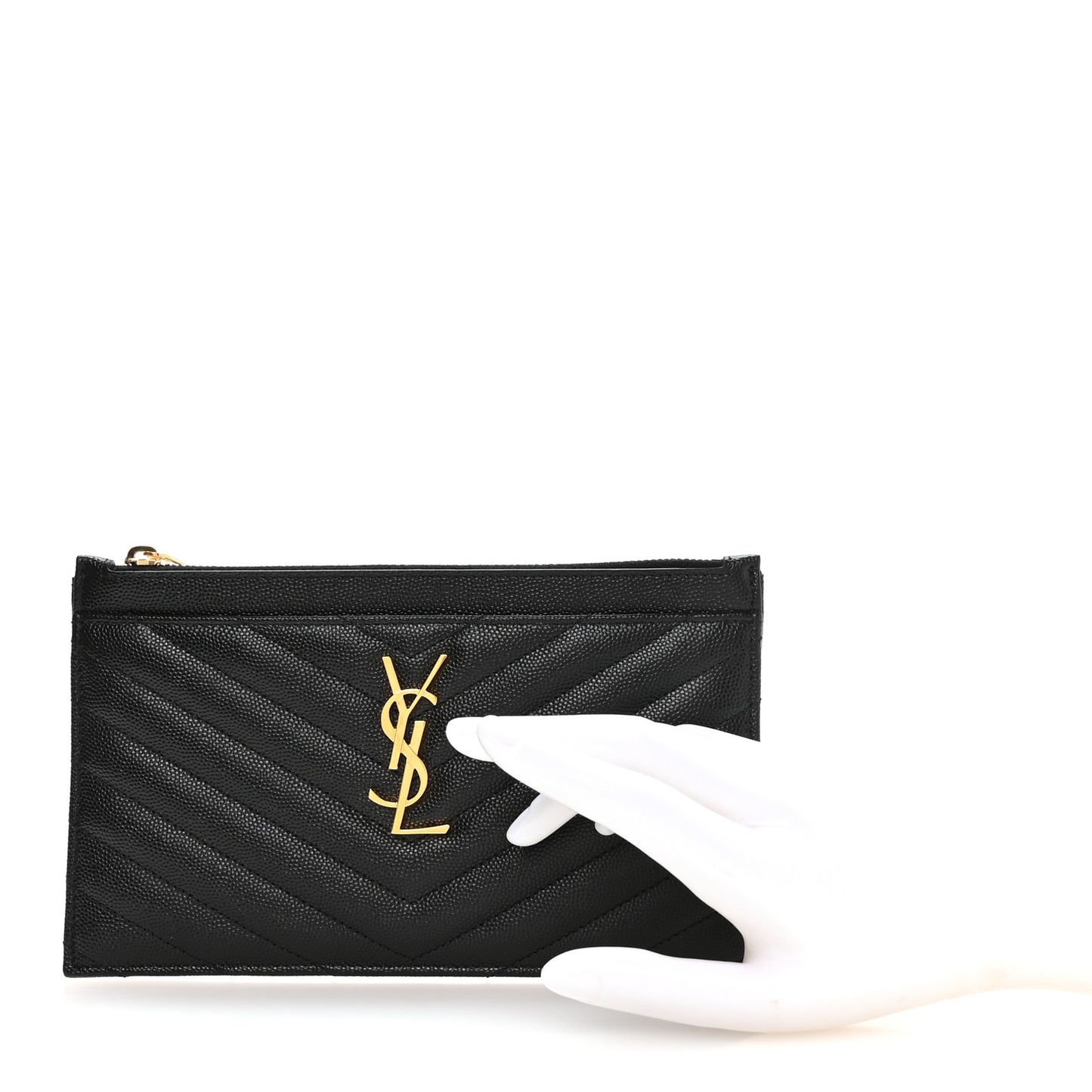 Grain De Poudre Chevron Monogram Bill Pouch Black