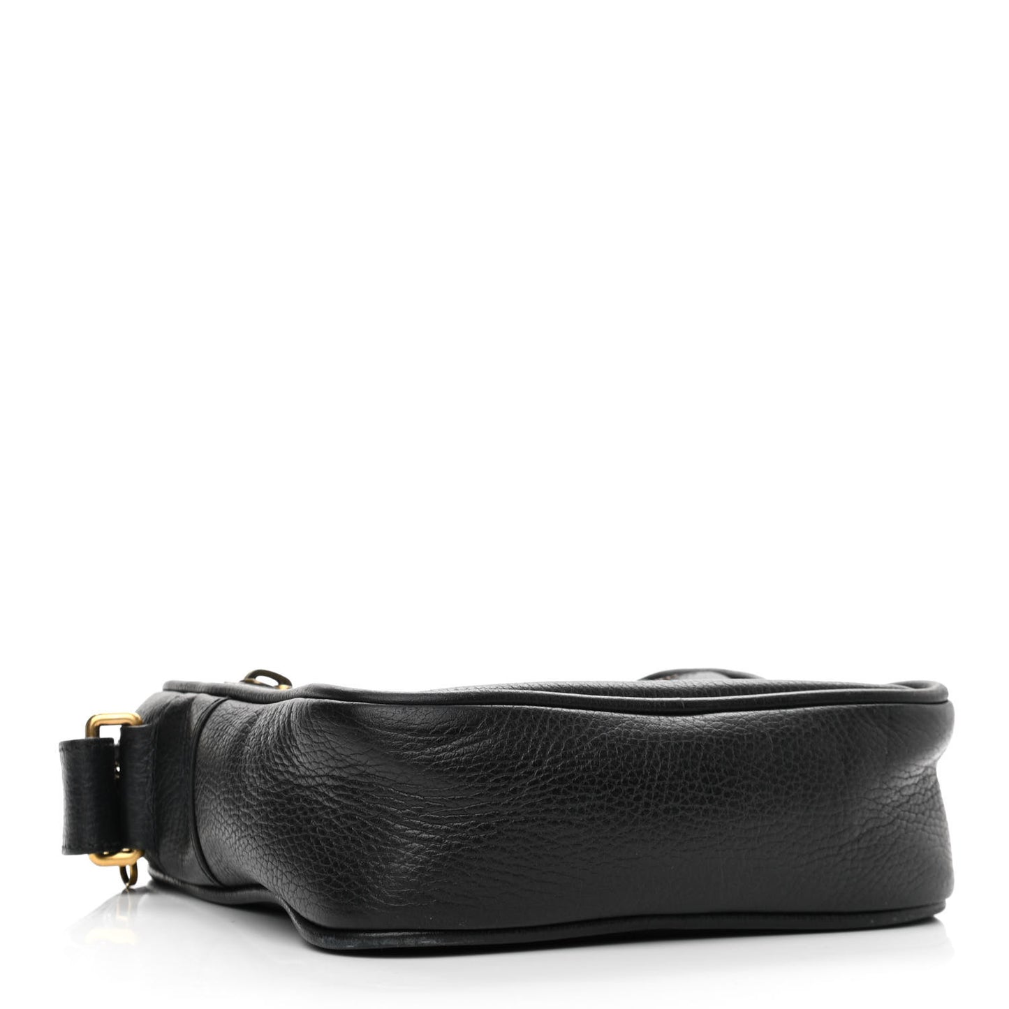 Grained Calfskin Logo Messenger Bag Black