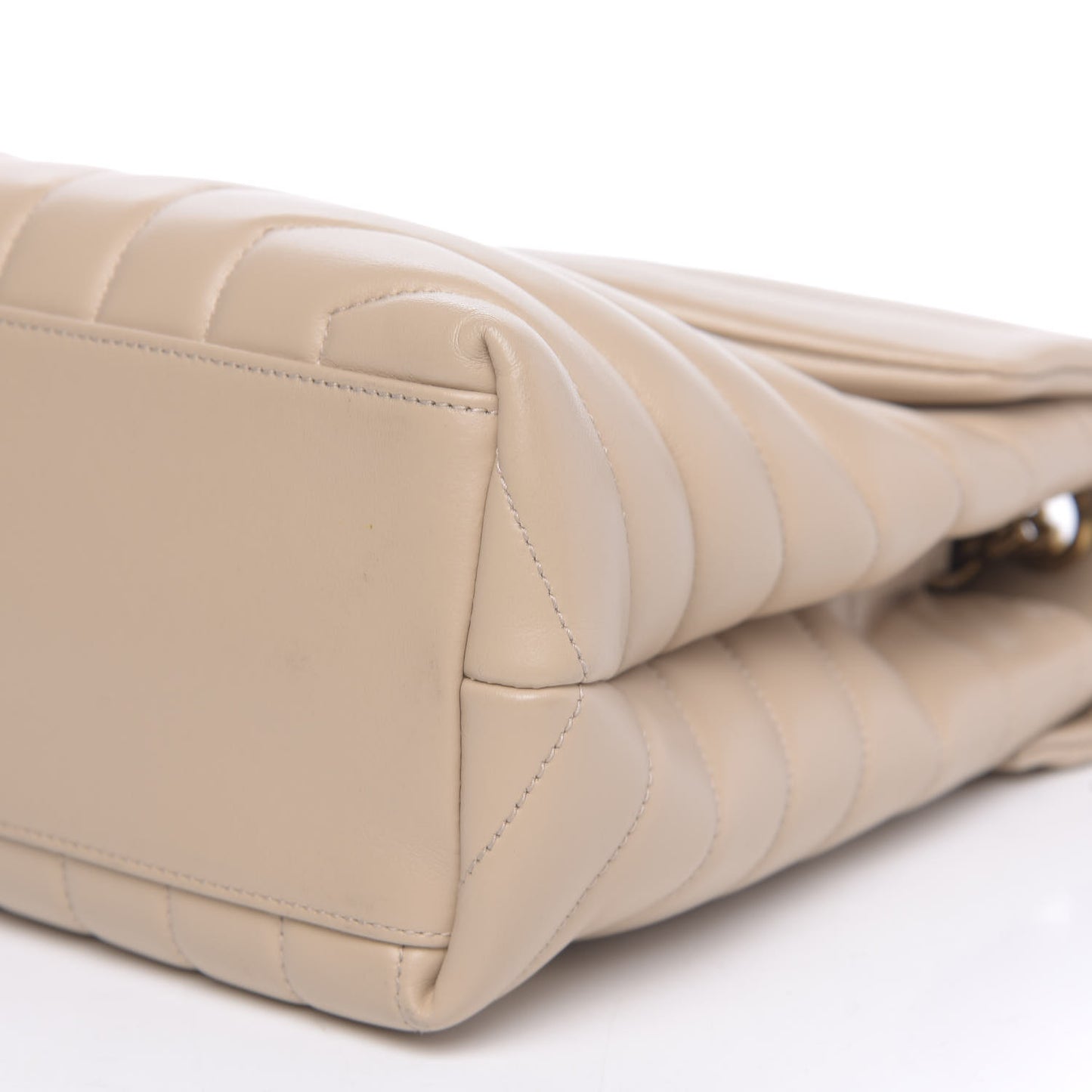 Calfskin Y Quilted Monogram Medium Loulou Chain Satchel Nude Powder