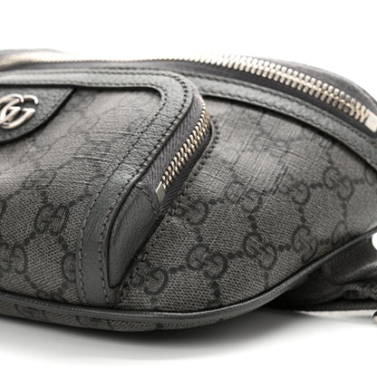 Gucci GG Supreme Monogram Textured Dollar Calfskin Ophidia Belt Bag Grey Black Graphite Grey 10 of 14