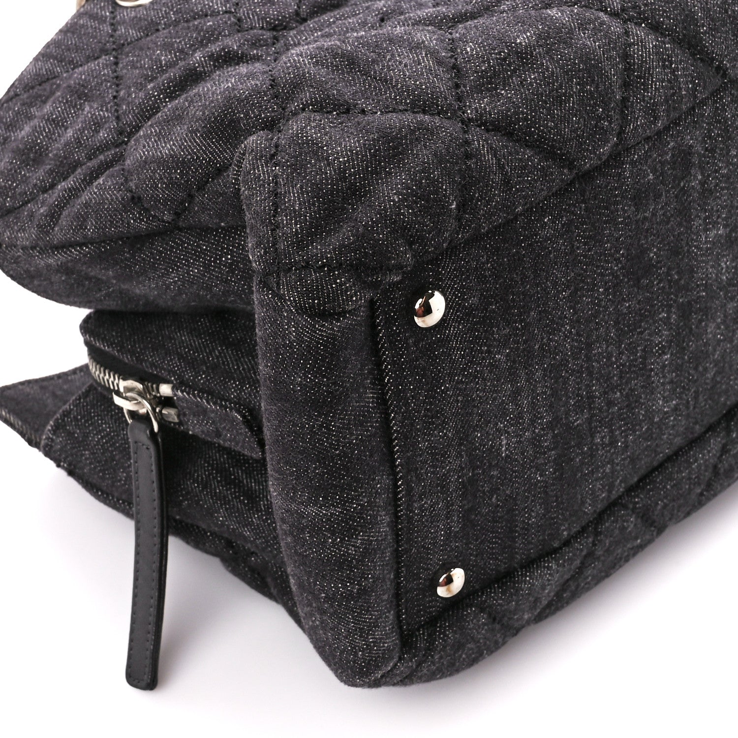 Chanel Denim Quilted Timeless Tote Black 9 of 10