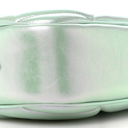 Gucci Iridescent Nappa Chevron Matelasse Small GG Marmont Chain Shoulder Bag Iridescent Salvy Green 9 of 10