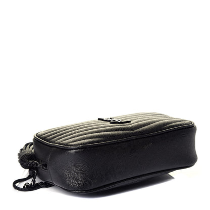 Saint Laurent Grain De Poudre Matelasse Monogram Mini Lou Camera Bag Black 4 of 9