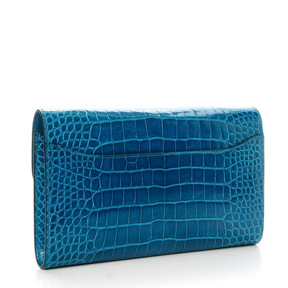 Hermes Shiny Alligator Constance Wallet Bleu Izmir 3 of 7