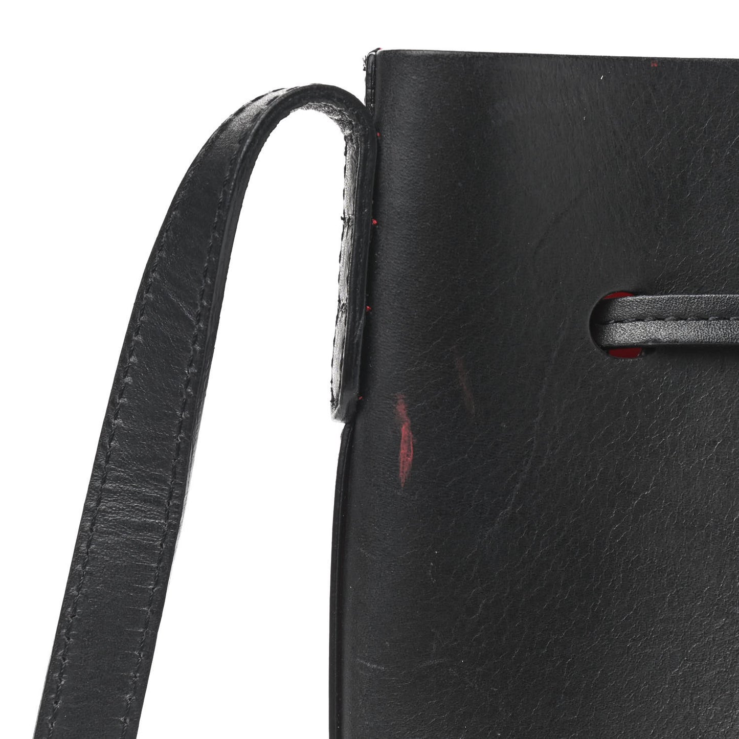 Vegetable Tanned Calfskin Bucket Bag Black Flamma