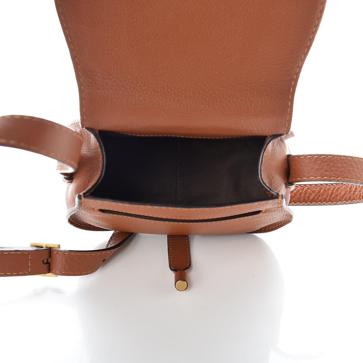 Calfskin Mini Marcie Round Crossbody Bag Tan