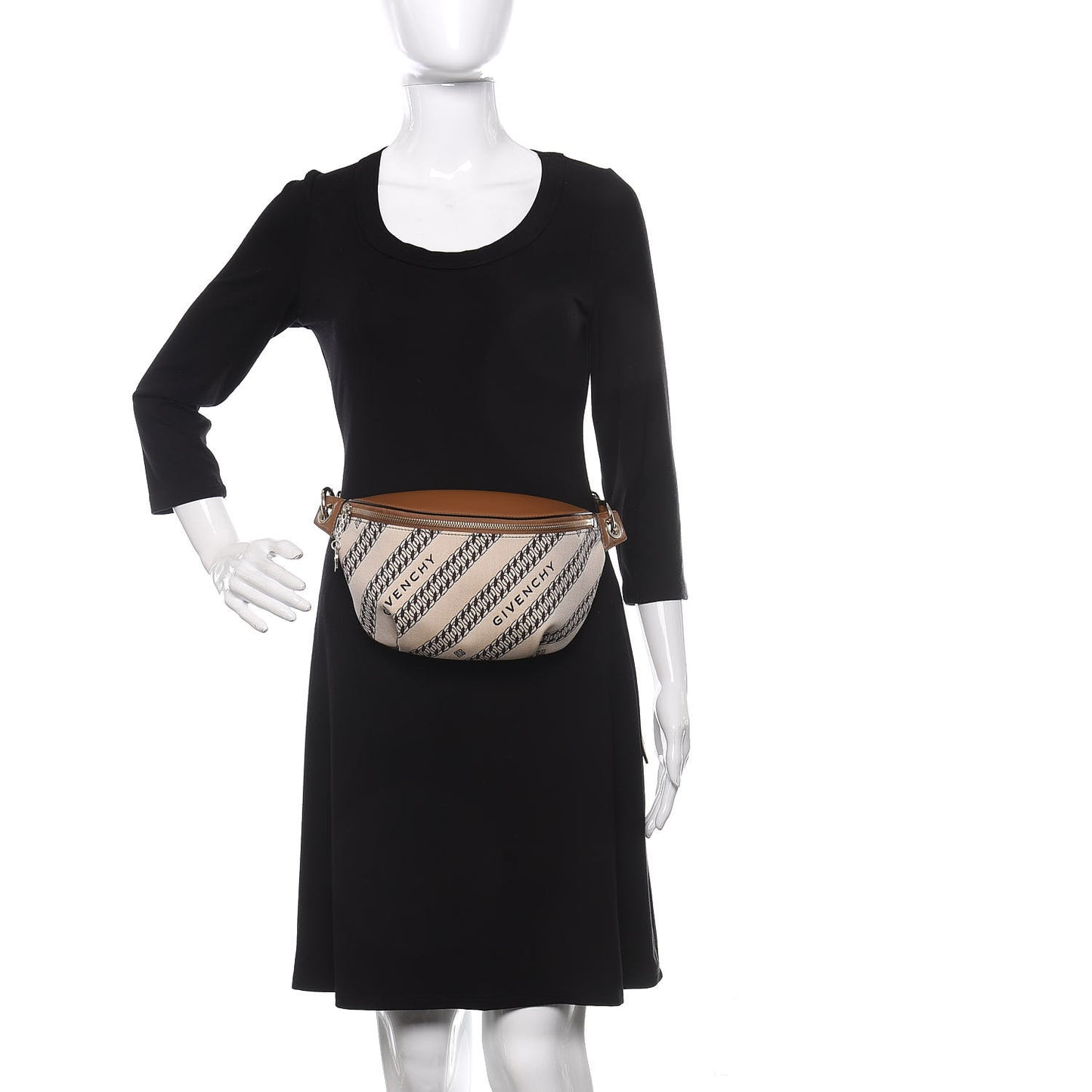 Calfskin Canvas Bond Belt Bag Beige
