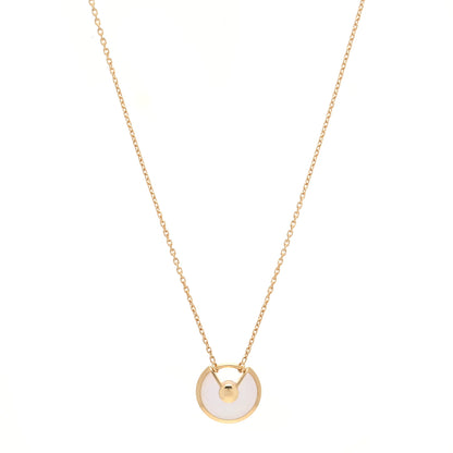 Cartier 18K Yellow Gold Diamond Mother of Pearl XS Amulette de Cartier Pendant Necklace 4 of 8