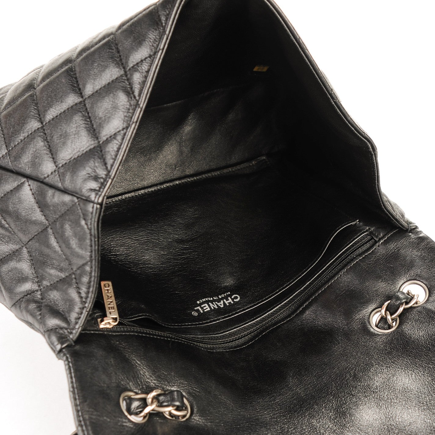 Washed Lambskin Quilted Jumbo Hybrid Reissue Flap Black