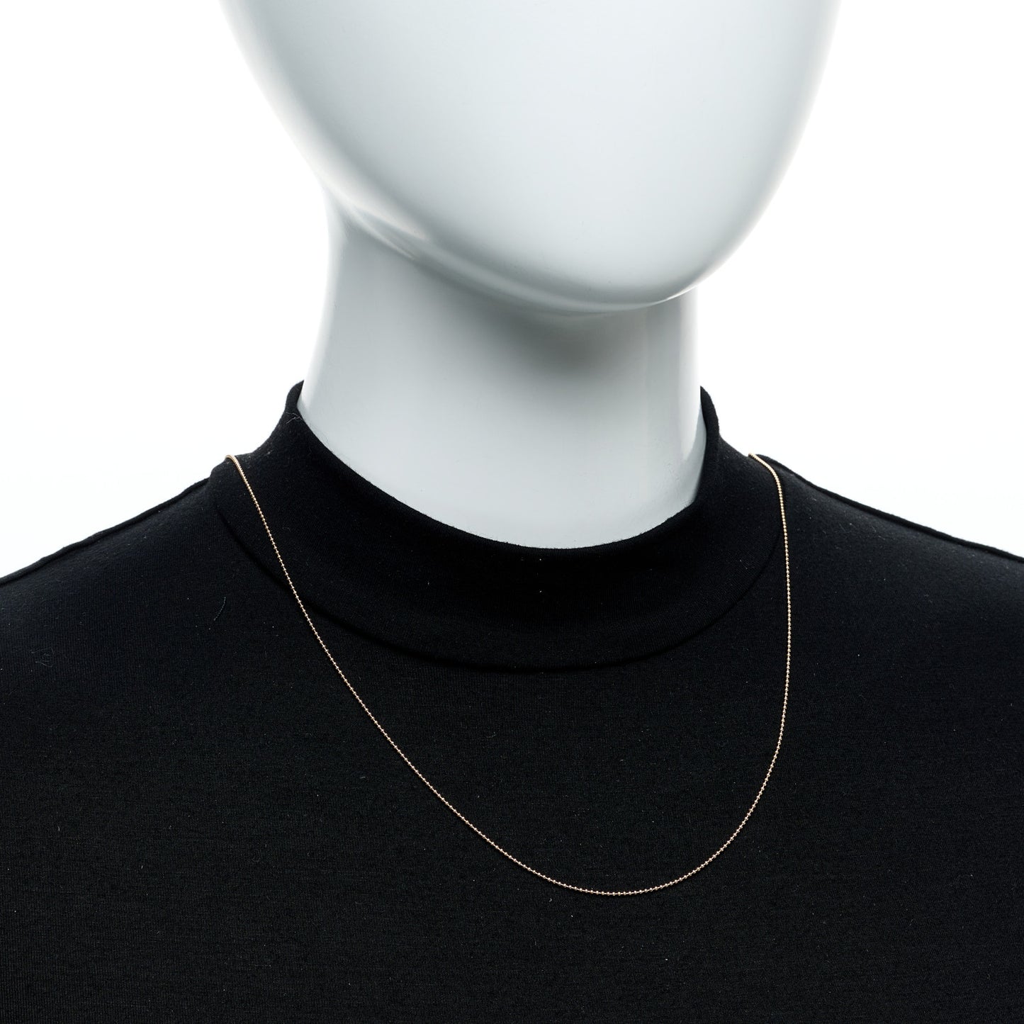 18K Rose Gold Beaded Chain Necklace 20"