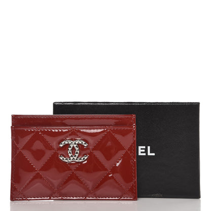 Chanel Patent Quilted Brilliant Card Holder Red 9 of 9