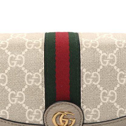 Gucci GG Supreme Monogram Textured Dollar Calfskin Web Small Ophidia Padlock Top Handle Bag Beige Mystic White Oatmeal 8 of 12