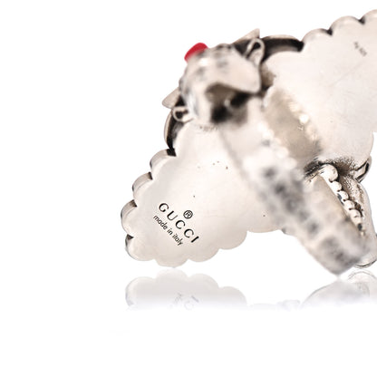 Gucci Sterling Silver Howlite Resin Anger Forest Ring 55 7.25 4 of 4