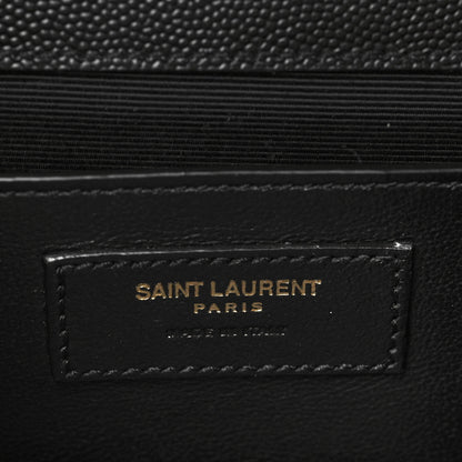 Saint Laurent Grain De Poudre Textured Mixed Matelasse Triquilt Medium Monogram Satchel Black 6 of 6