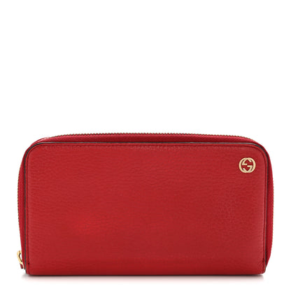 Gucci Dollar Calfskin GG Zip Around Wallet Red 1 of 9