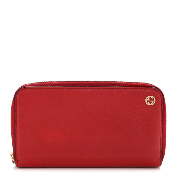 Gucci Dollar Calfskin GG Zip Around Wallet Red 1854820 – FASHIONPHILE
