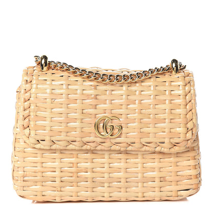 Gucci Glazed Wicker Mini Cestino Shoulder Bag Natural 1 of 11