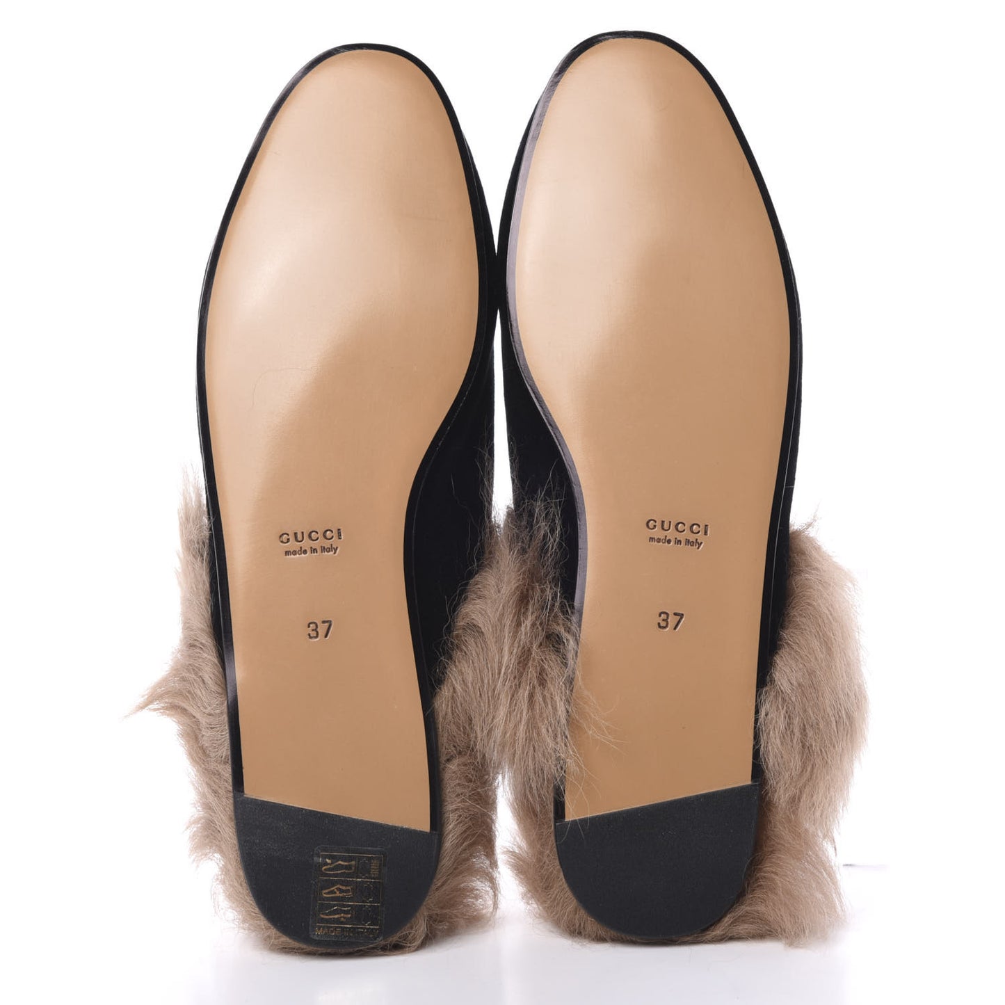Velvet Fur Womens Princetown Slippers 37 Black