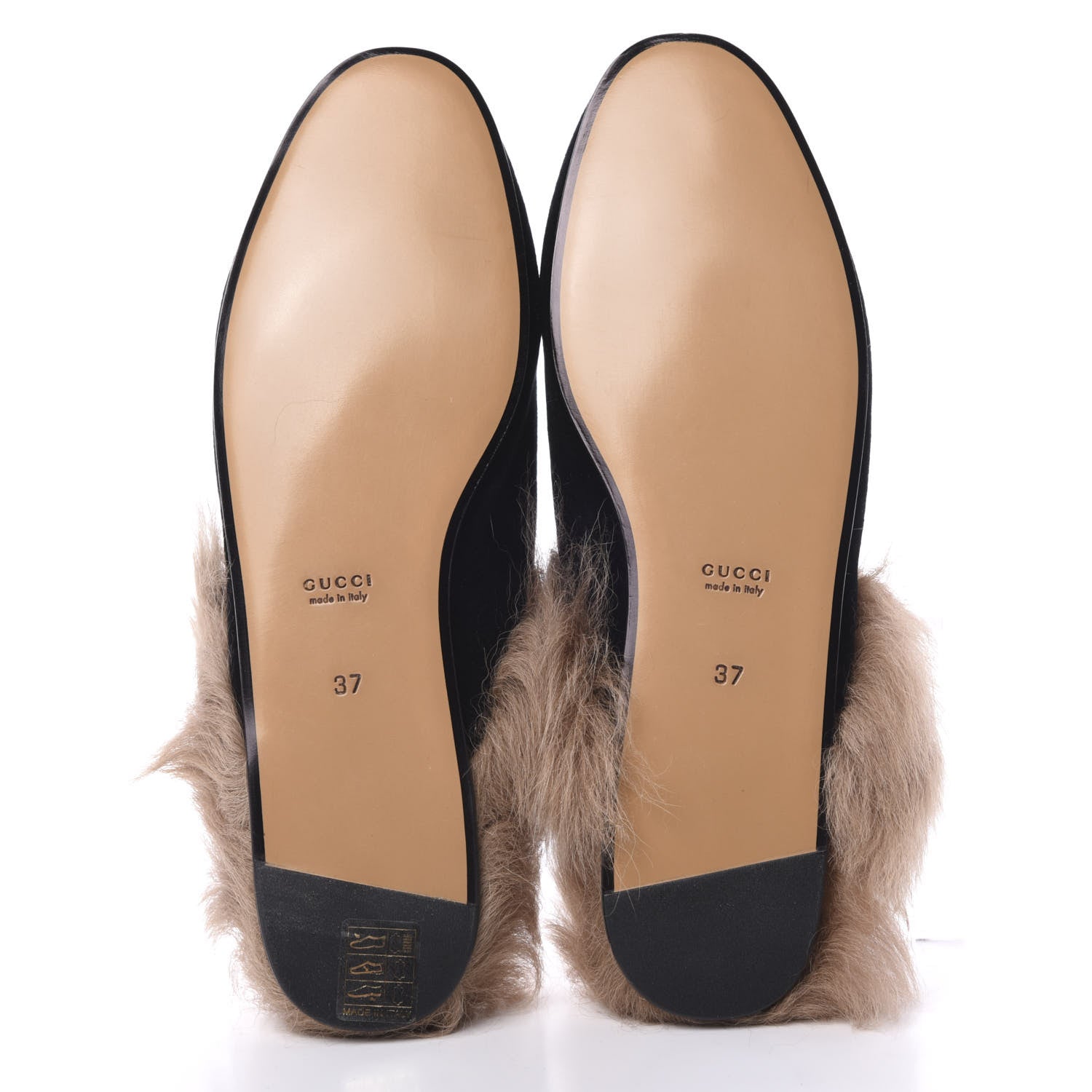 Gucci Velvet Fur Womens Princetown Slippers 37 Black 5 of 8