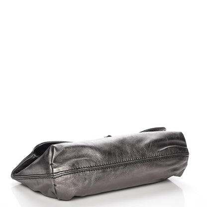 Lanvin Metallic Lame Happy Clutch Gunmetal 10 of 12