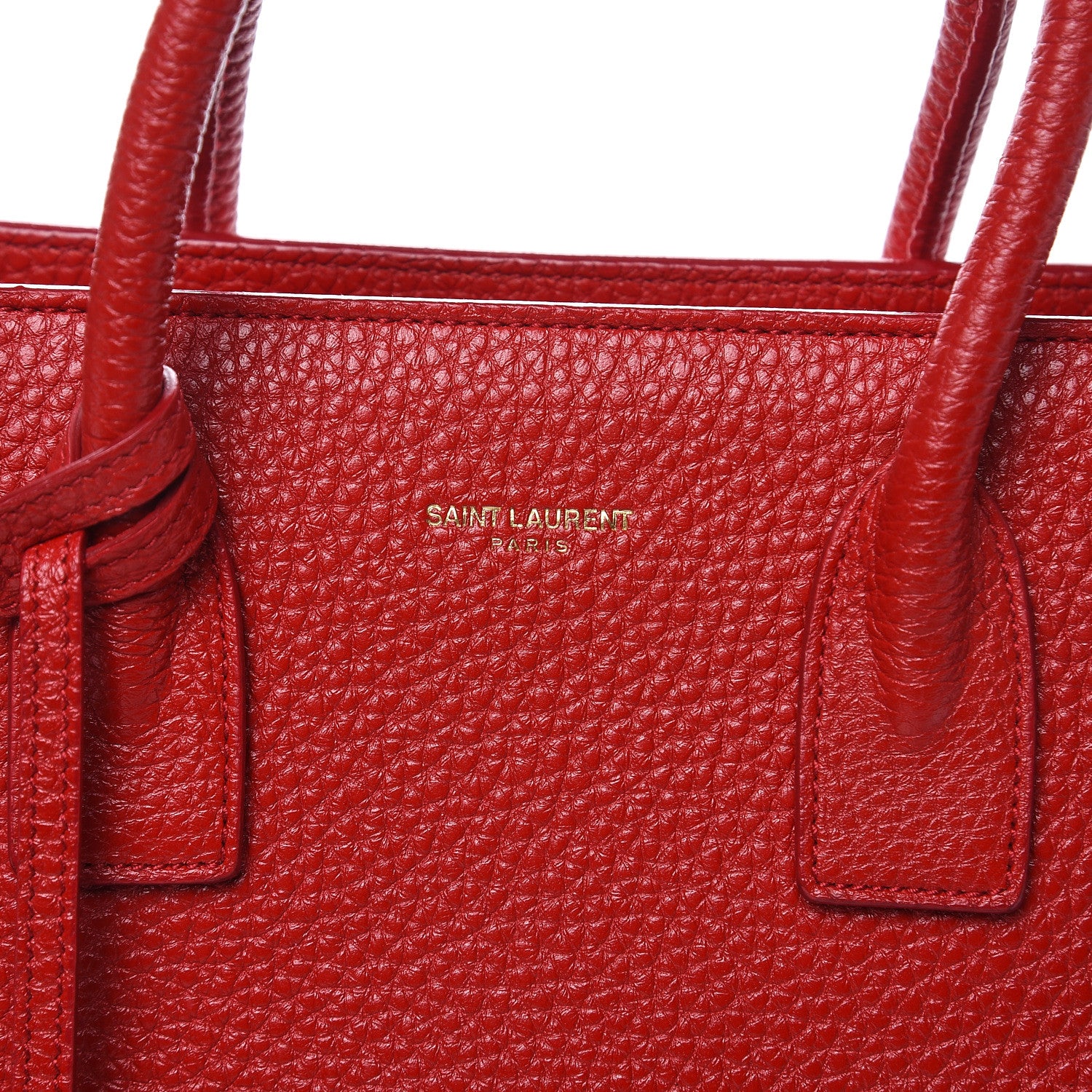 Saint Laurent Grained Calfskin Baby Sac De Jour Lipstick Red 7 of 12