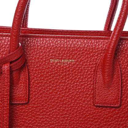 Saint Laurent Grained Calfskin Baby Sac De Jour Lipstick Red 7 of 12