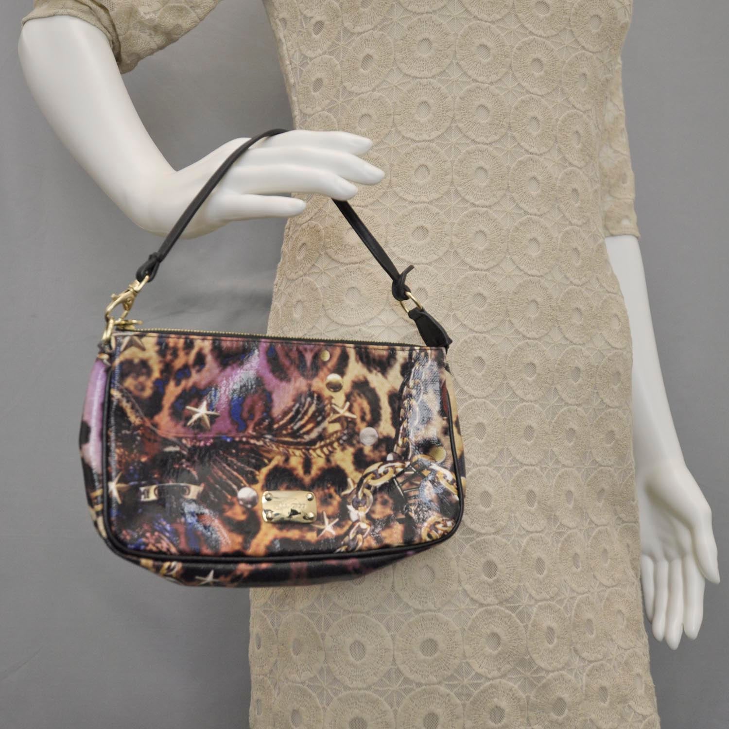 Jimmy Choo Glazed Canvas Scarlet Animal Print Clutch 2 of 8