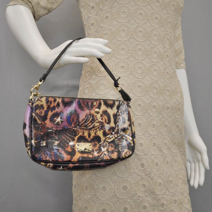 Jimmy Choo Glazed Canvas Scarlet Animal Print Clutch 2 of 8