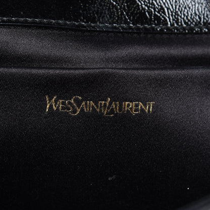 Saint Laurent Textured Patent Monogram Large Belle De Jour Clutch Black 6 of 9