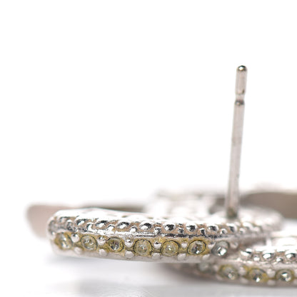 Chanel Baguette Crystal CC Earrings Silver Black 7 of 8