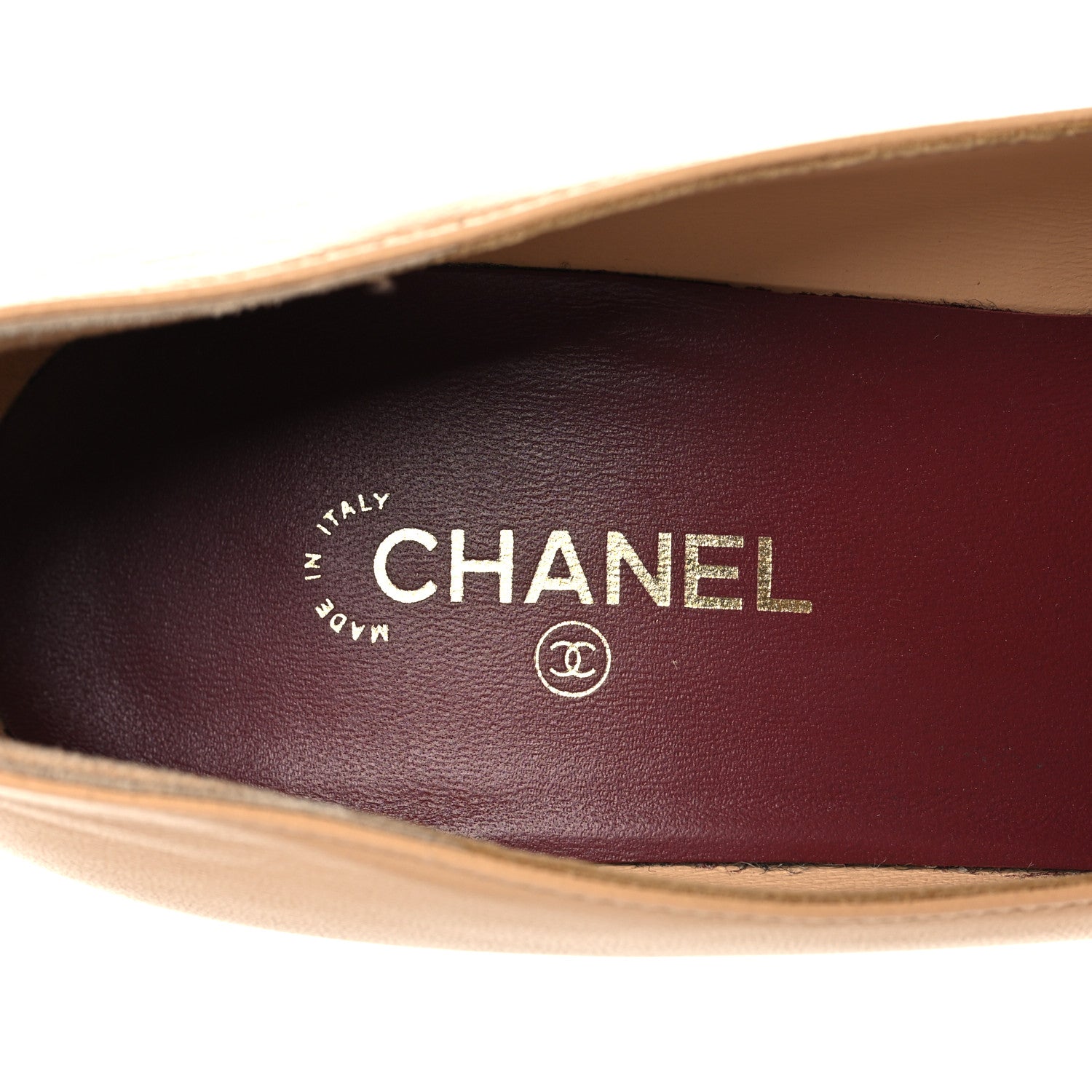 Chanel Lambskin Patent Calfskin Cap Toe Pumps 37 Beige Black 9 of 10