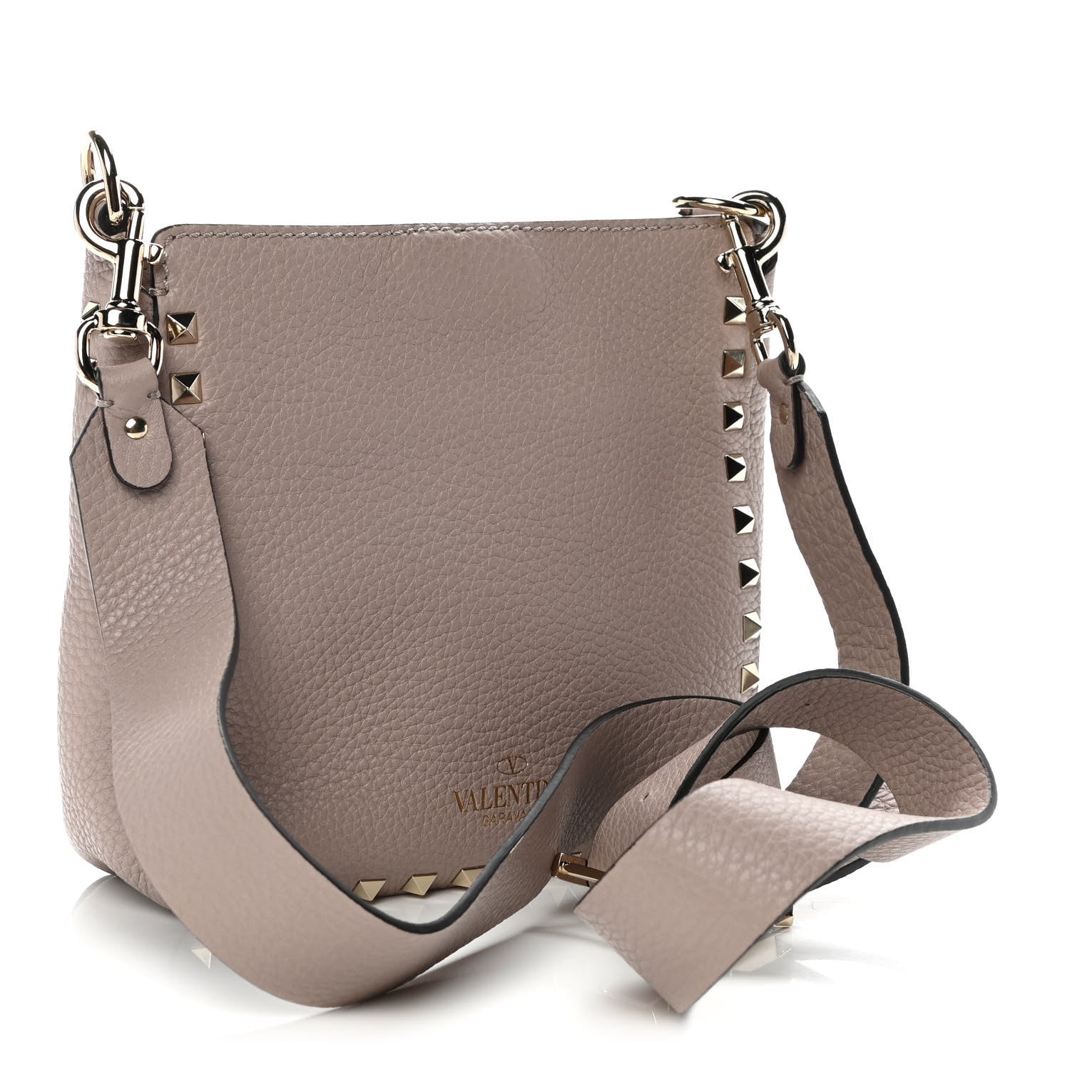 Valentino Garavani Pebbled Calfskin Mini Rockstud Flip-Lock Messenger Bag Poudre 3 of 10