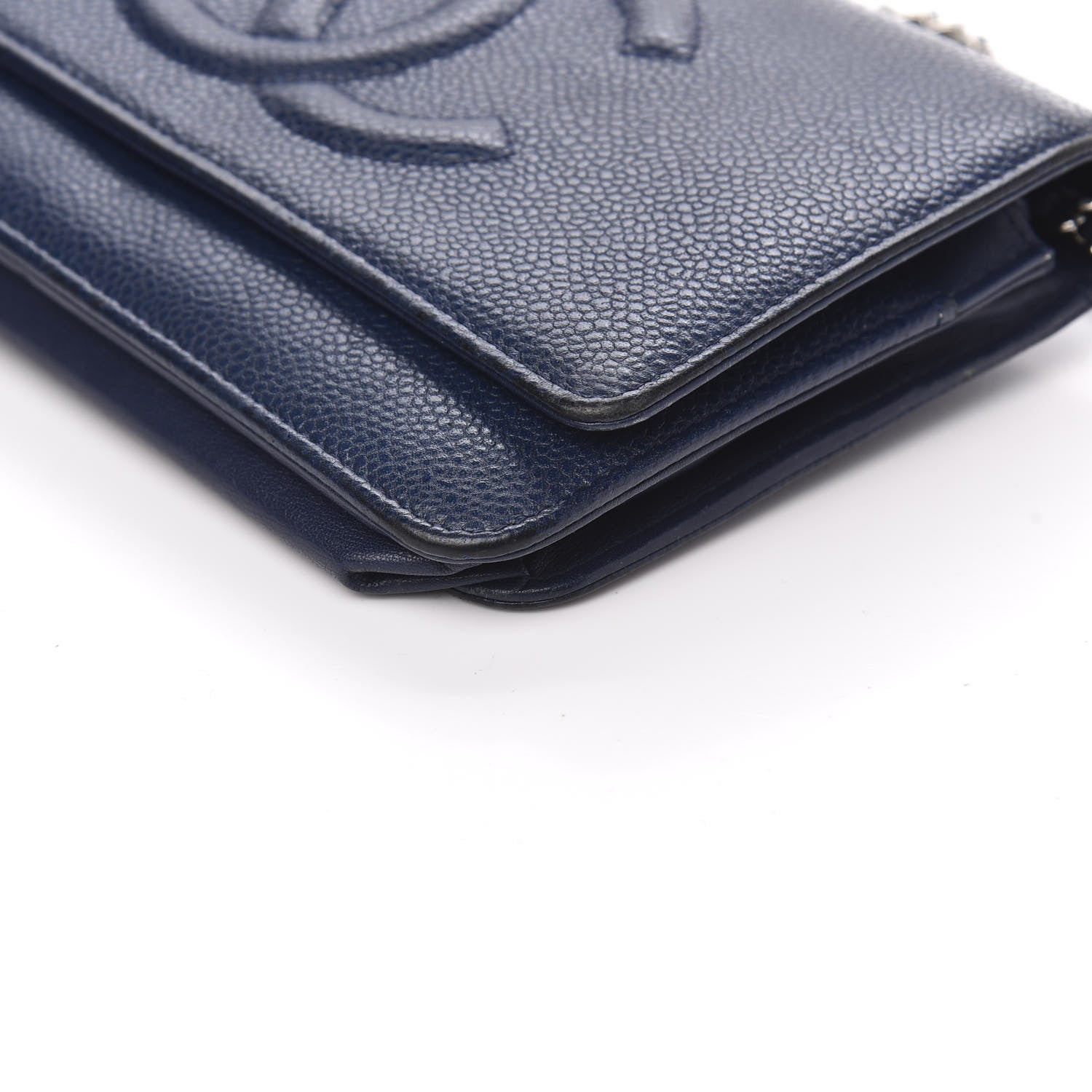 Chanel Caviar Timeless CC Wallet On Chain WOC Dark Blue 10 of 11
