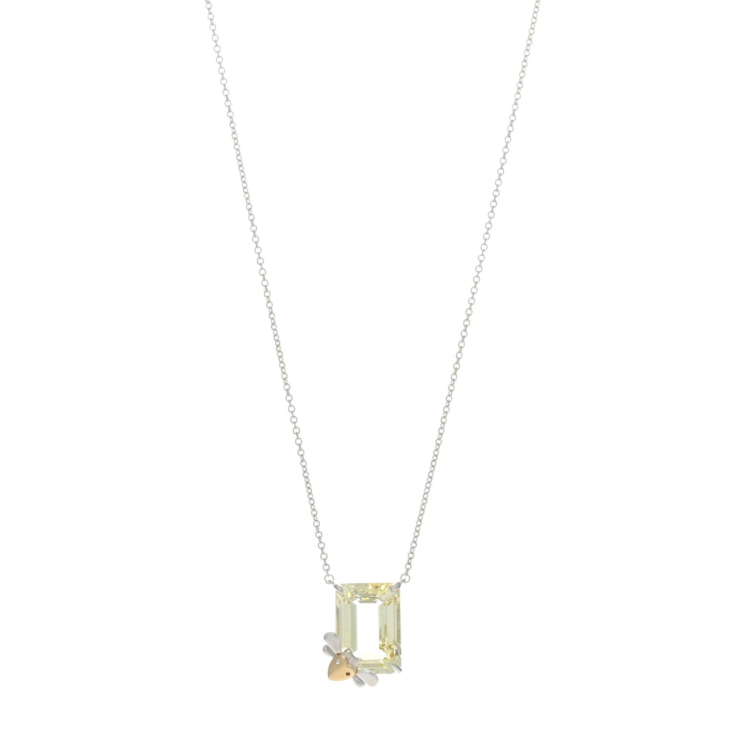 Tiffany Sterling Silver 18K Yellow Gold Yellow Quartz Return to Love Bugs Necklace 1 of 3