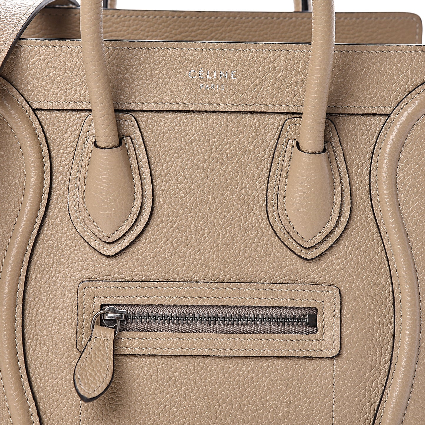 Drummed Calfskin Nano Luggage Dune