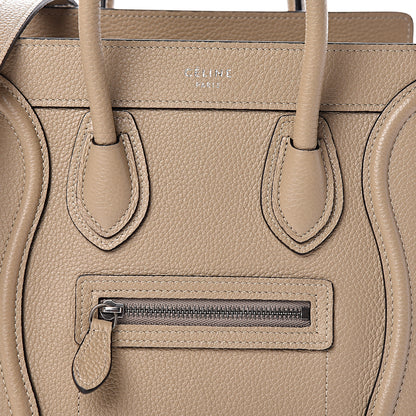 Celine Drummed Calfskin Nano Luggage Dune 8 of 10