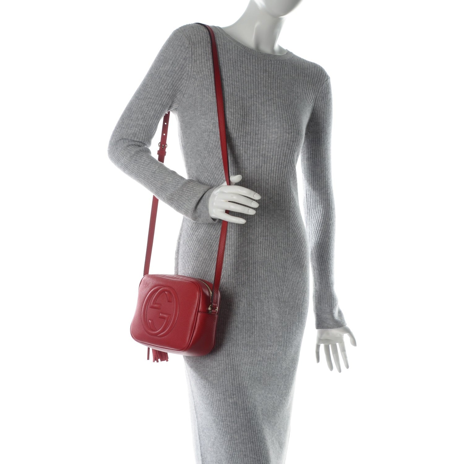 Gucci Pebbled Calfskin Small Soho Disco Bag Tabasco Red 2 of 7