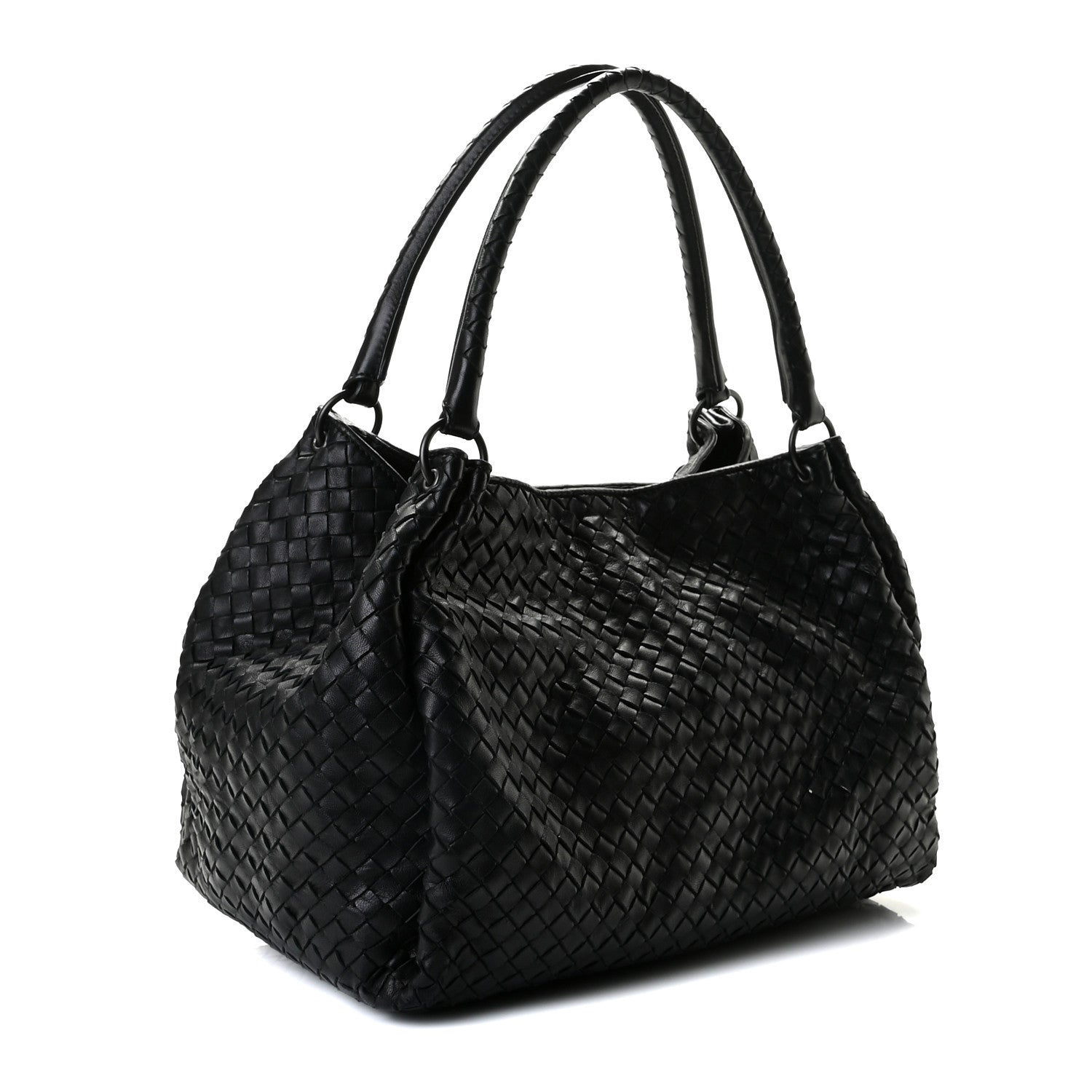 Bottega Veneta Nappa Intrecciato Parachute Bag Black 2 of 9