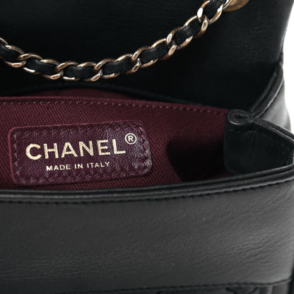 Chanel Calfskin Quilted Sheriff's Star Mini Square Flap Black 6 of 9