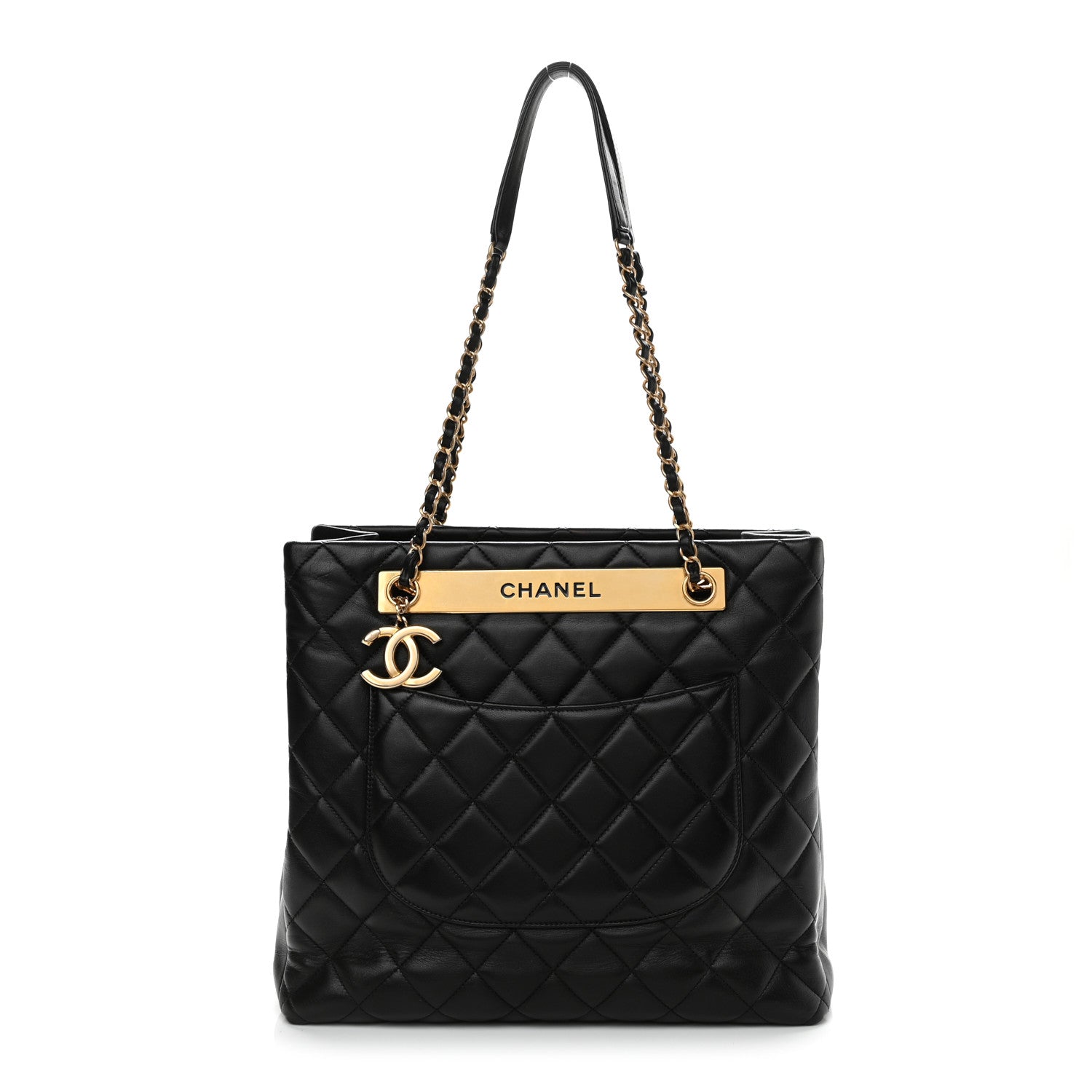 Chanel Lambskin Quilted Trendy CC Shopping Tote Black 1 of 10