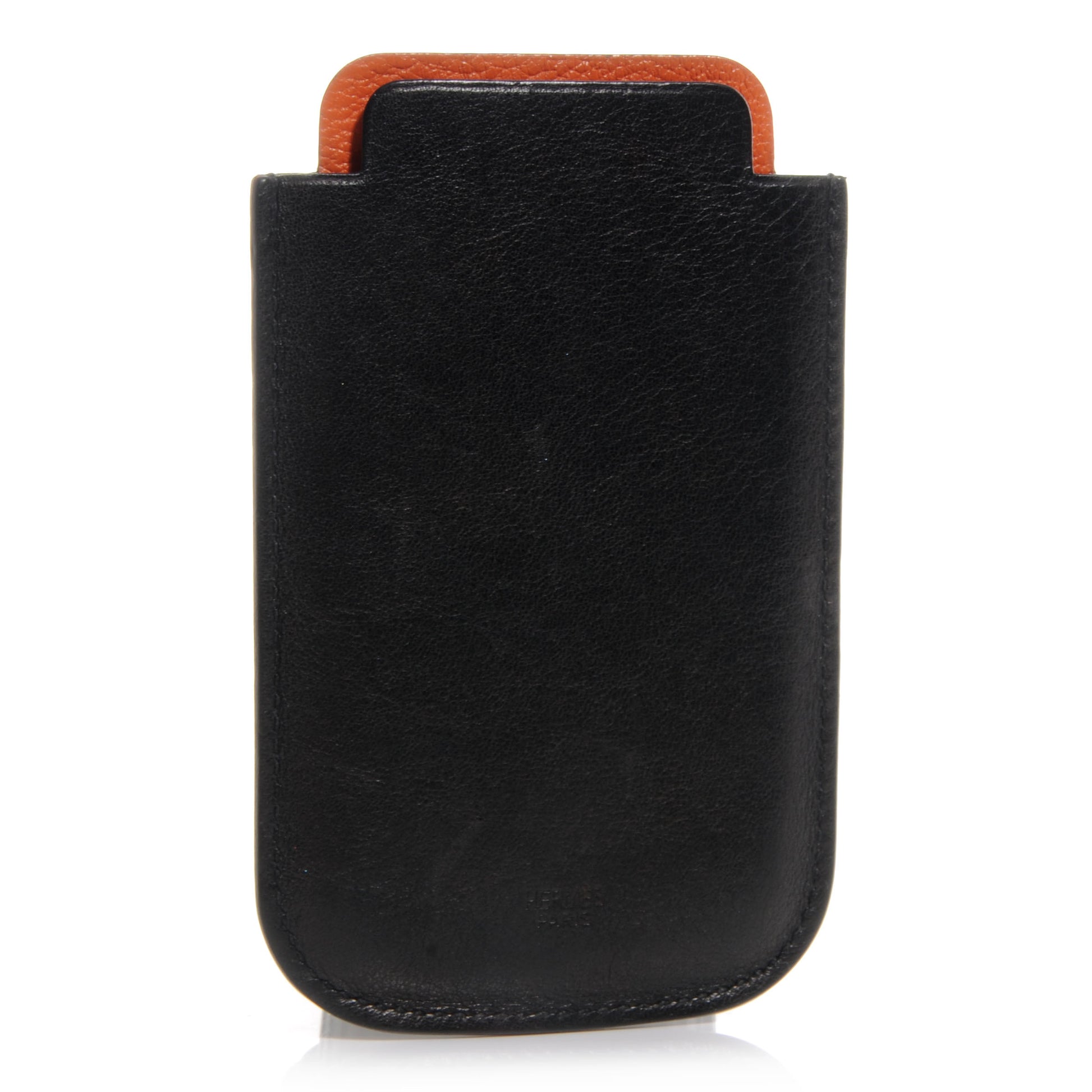 Hermes Swift Leather iPhone 4 4S Case Black Orange 3 of 7