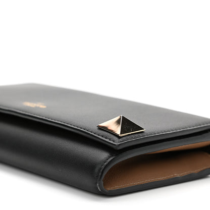 Valentino Garavani Calfskin Stud Flap Wallet On Chain Black 8 of 8