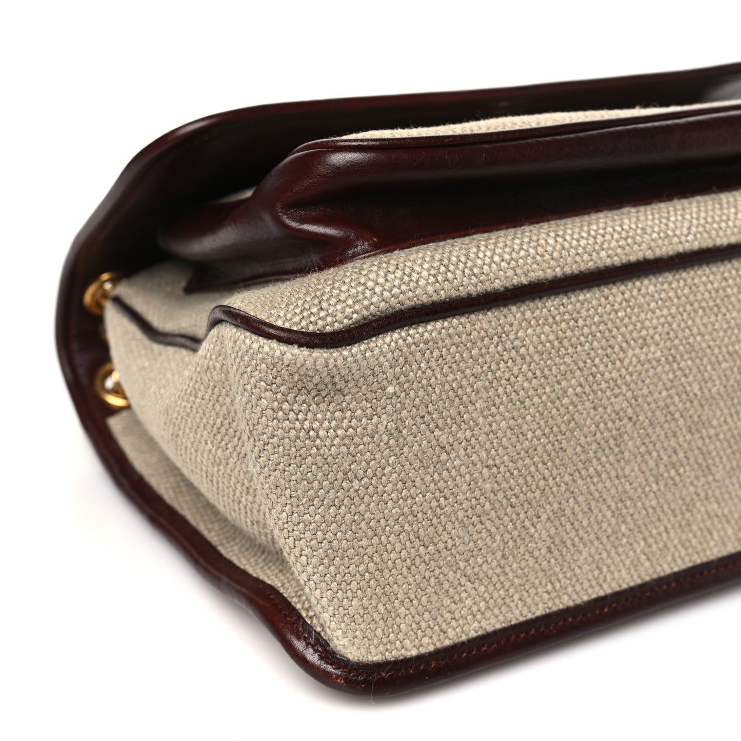 Cotton Canvas Vintage Calfskin Monogram Medium Niki Chain Satchel Natural Chocolate