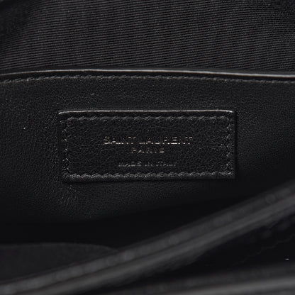 Saint Laurent Crinkled Calfskin Matelasse Monogram Baby Niki Chain Satchel Black 6 of 11