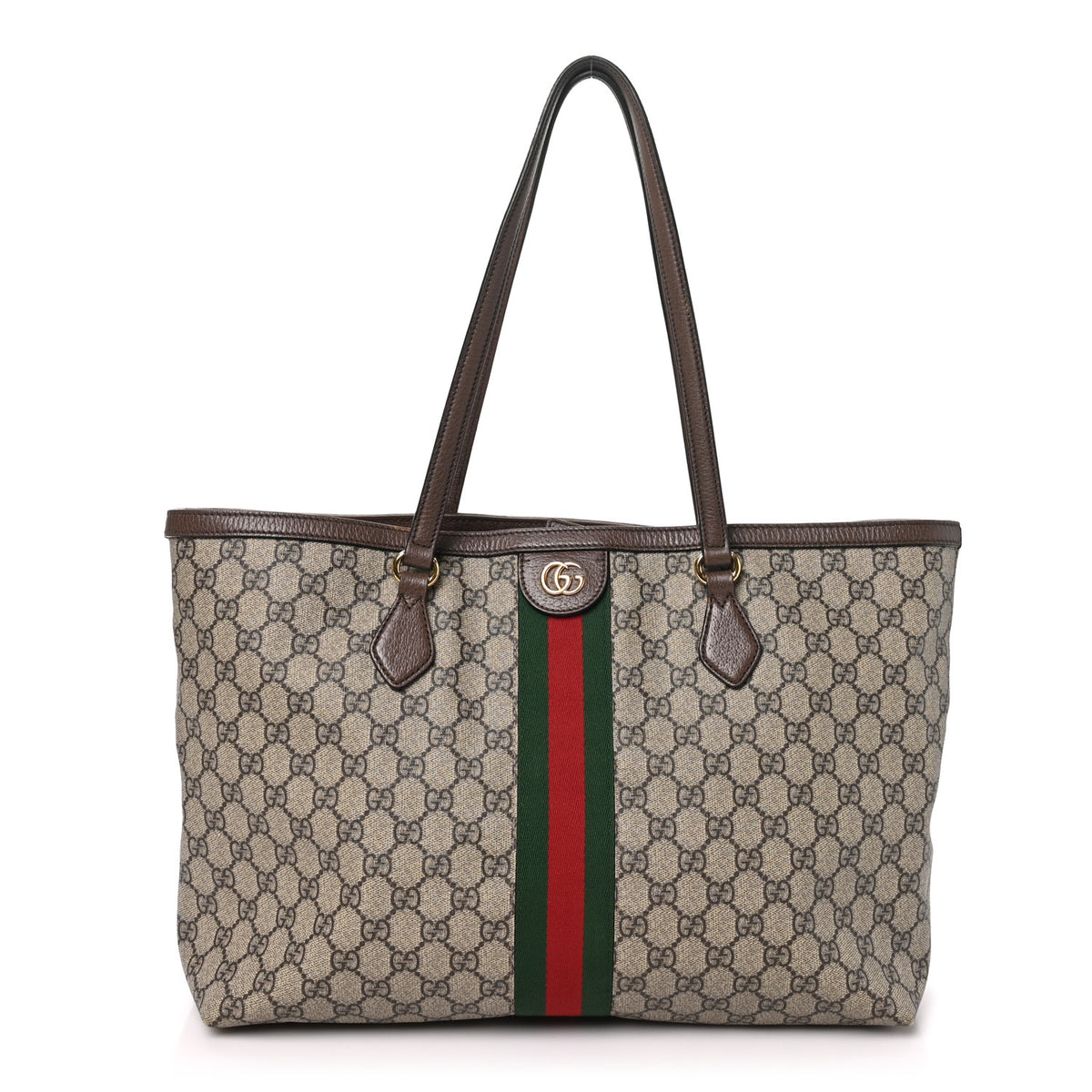 Gucci GG Supreme Monogram Medium Ophidia Shopping Tote Brown 1 of 10