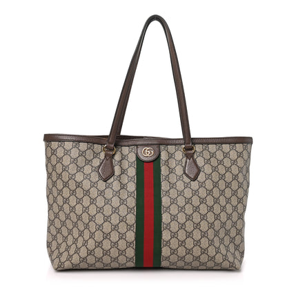 Gucci GG Supreme Monogram Medium Ophidia Shopping Tote Brown 1 of 10