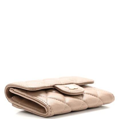 Chanel Caviar Quilted Flap Card Holder Wallet Dark Beige 4 of 9