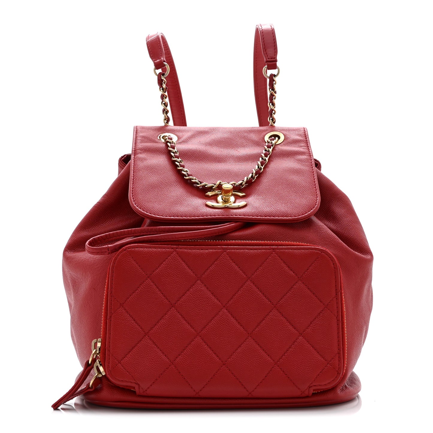 Caviar Quilted Business Affinity Backpack Fuchsia